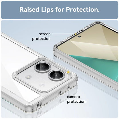 For Xiaomi Redmi Note 13 5G Phone Case Colorful TPU Frame+Acrylic Clear Back