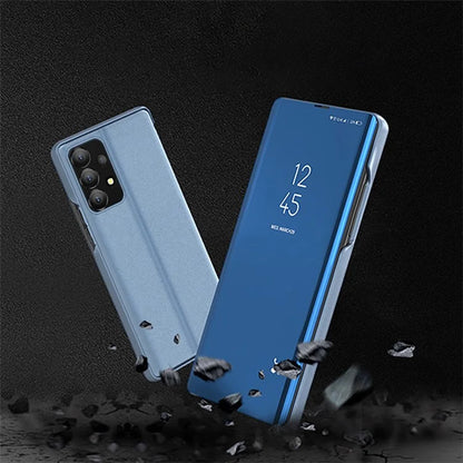 For Samsung Galaxy A13 4G Stand Leather Case Phone Cover with View Window  /  Blue