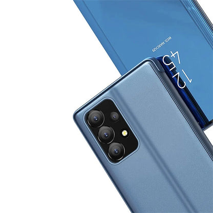 For Samsung Galaxy A13 4G Stand Leather Case Phone Cover with View Window  /  Blue