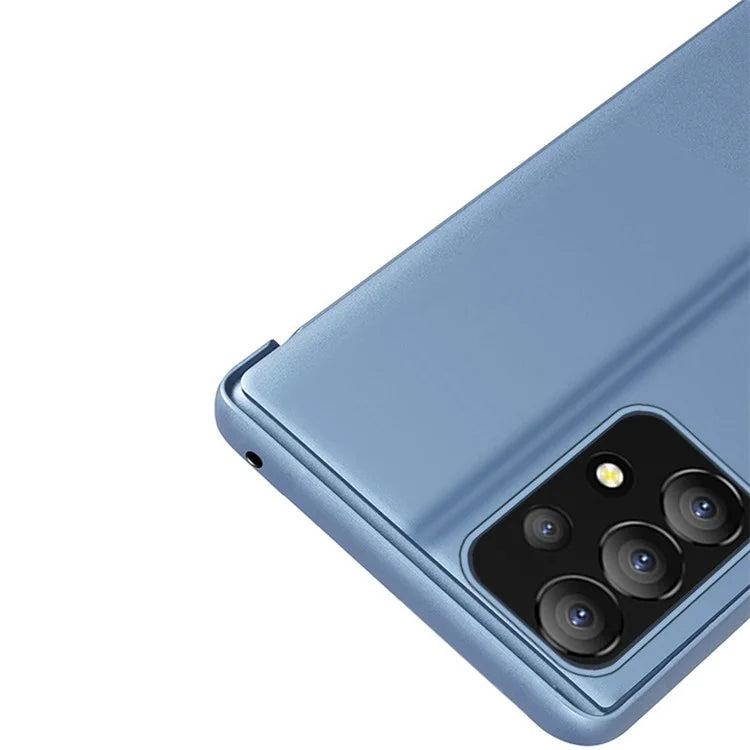 For Samsung Galaxy A13 4G Stand Leather Case Phone Cover with View Window  /  Blue