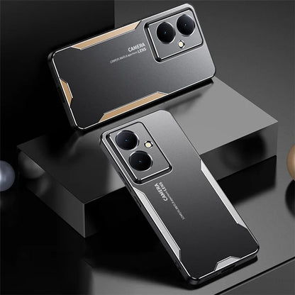 For vivo Y78+ 5G Metal Case Aluminium Alloy+PC+TPU Hybrid Phone Cover