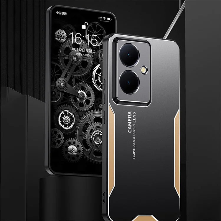For vivo Y78+ 5G Metal Case Aluminium Alloy+PC+TPU Hybrid Phone Cover