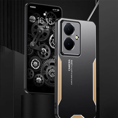 For vivo Y78+ 5G Metal Case Aluminium Alloy+PC+TPU Hybrid Phone Cover