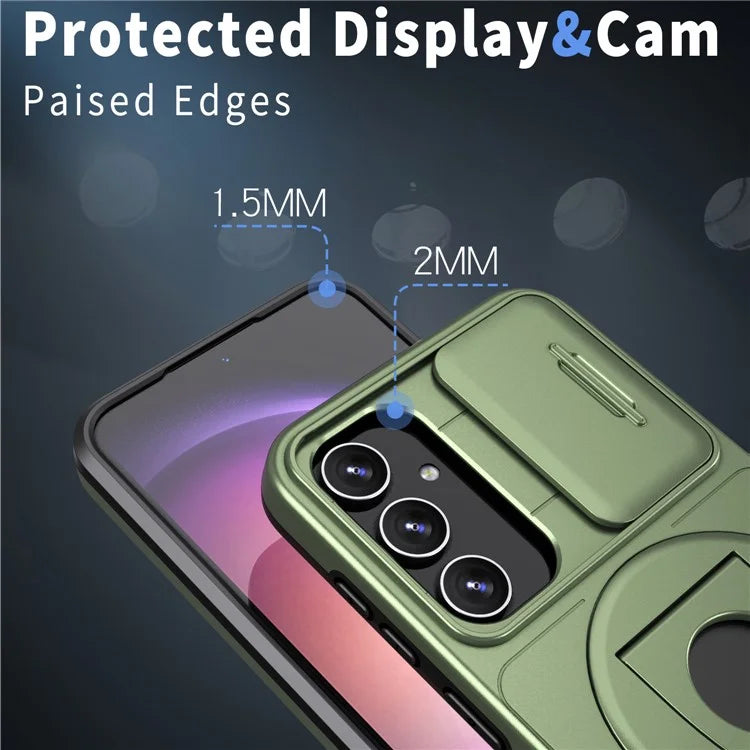 For Samsung Galaxy S23 FE Case PC+TPU+N52 Magnet Phone Protective Shell Compatible with MagSafe