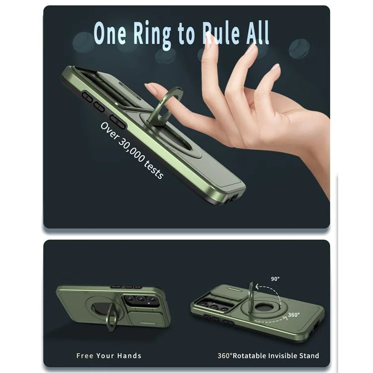 For Samsung Galaxy S23 FE Case PC+TPU+N52 Magnet Phone Protective Shell Compatible with MagSafe