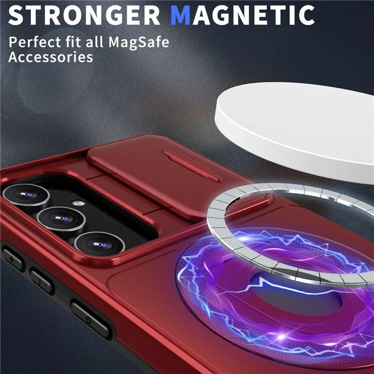 For Samsung Galaxy S23 FE Case PC+TPU+N52 Magnet Phone Protective Shell Compatible with MagSafe
