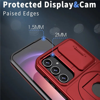 For Samsung Galaxy S23 FE Case PC+TPU+N52 Magnet Phone Protective Shell Compatible with MagSafe