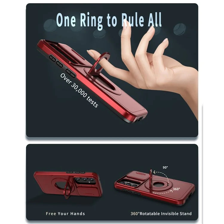 For Samsung Galaxy S23 FE Case PC+TPU+N52 Magnet Phone Protective Shell Compatible with MagSafe