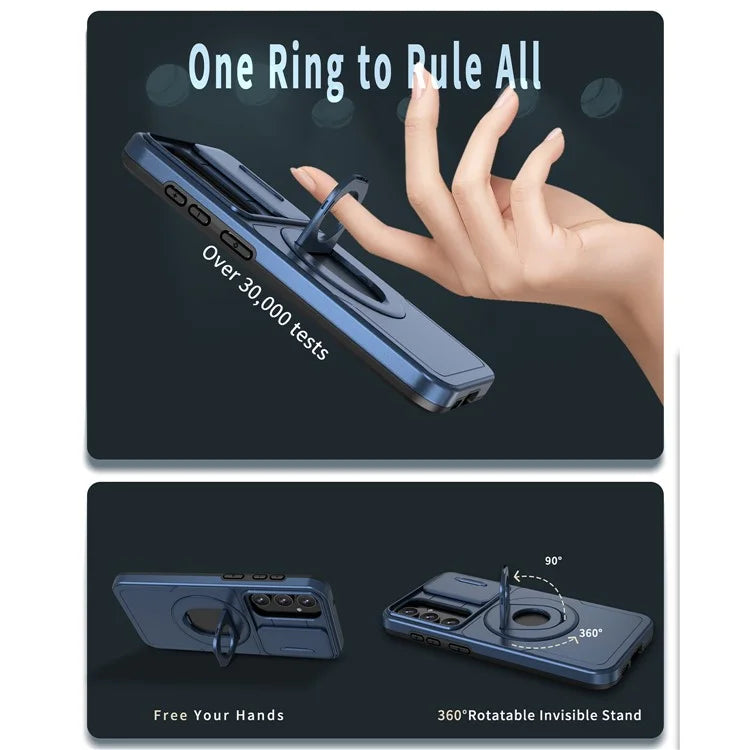 For Samsung Galaxy S23 FE Case PC+TPU+N52 Magnet Phone Protective Shell Compatible with MagSafe
