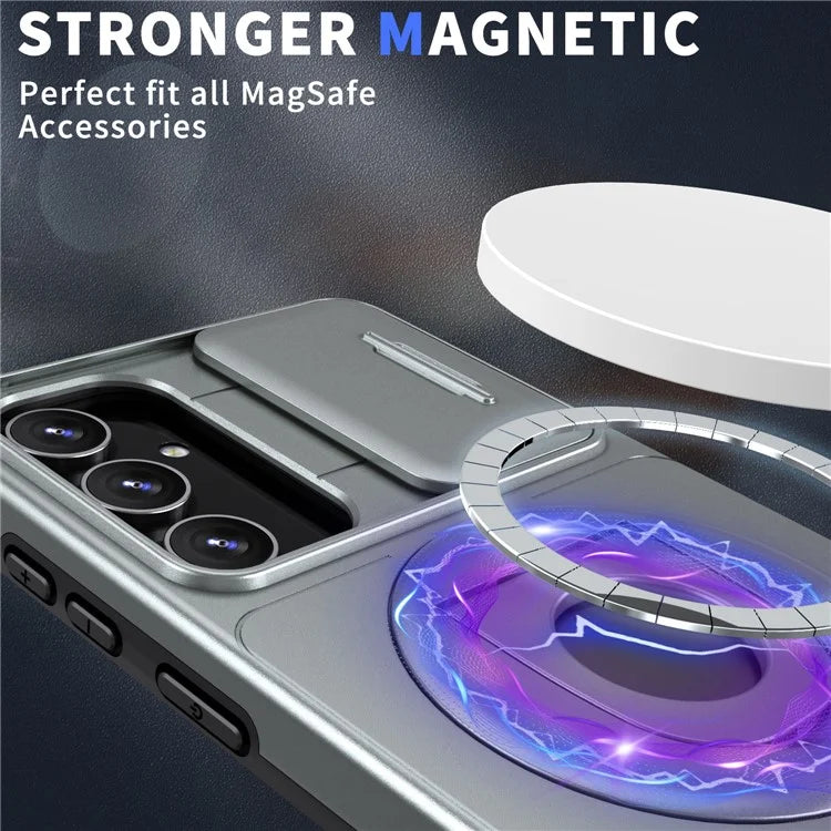 For Samsung Galaxy S23 FE Case PC+TPU+N52 Magnet Phone Protective Shell Compatible with MagSafe