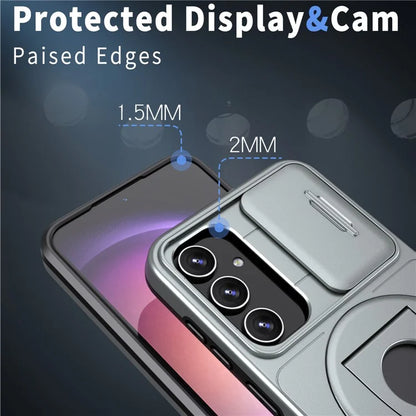 For Samsung Galaxy S23 FE Case PC+TPU+N52 Magnet Phone Protective Shell Compatible with MagSafe