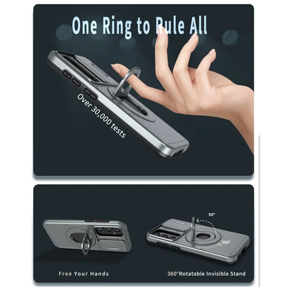 For Samsung Galaxy S23 FE Case PC+TPU+N52 Magnet Phone Protective Shell Compatible with MagSafe