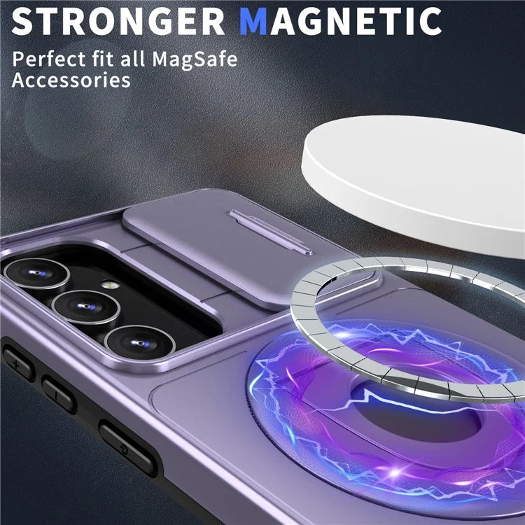 For Samsung Galaxy S23 FE Case PC+TPU+N52 Magnet Phone Protective Shell Compatible with MagSafe