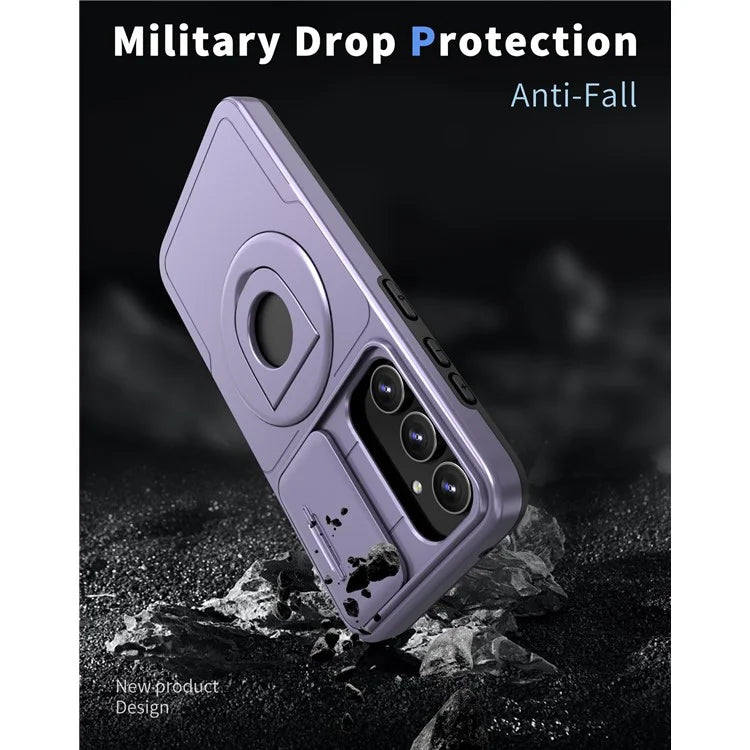 For Samsung Galaxy S23 FE Case PC+TPU+N52 Magnet Phone Protective Shell Compatible with MagSafe