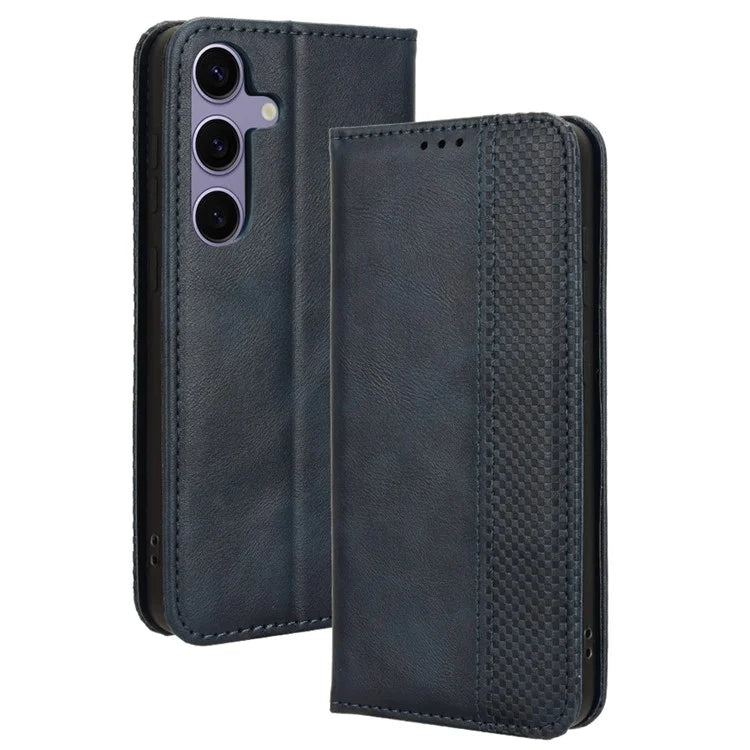 For Samsung Galaxy S24+ Wallet Phone Case Retro Texture Leather Cover