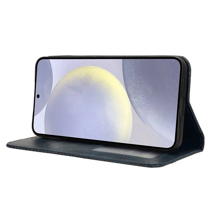 For Samsung Galaxy S24+ Wallet Phone Case Retro Texture Leather Cover