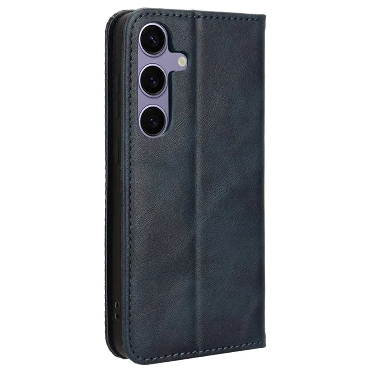 For Samsung Galaxy S24+ Wallet Phone Case Retro Texture Leather Cover