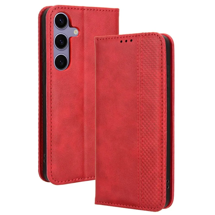 For Samsung Galaxy S24+ Wallet Phone Case Retro Texture Leather Cover