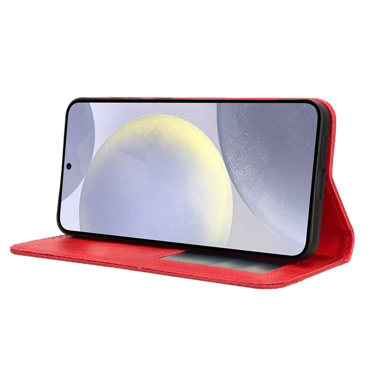 For Samsung Galaxy S24+ Wallet Phone Case Retro Texture Leather Cover