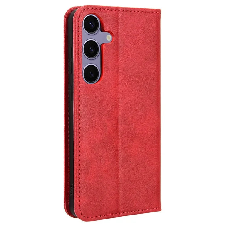For Samsung Galaxy S24+ Wallet Phone Case Retro Texture Leather Cover