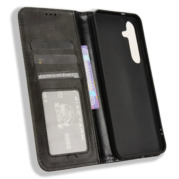 For Samsung Galaxy S24+ Wallet Phone Case Retro Texture Leather Cover