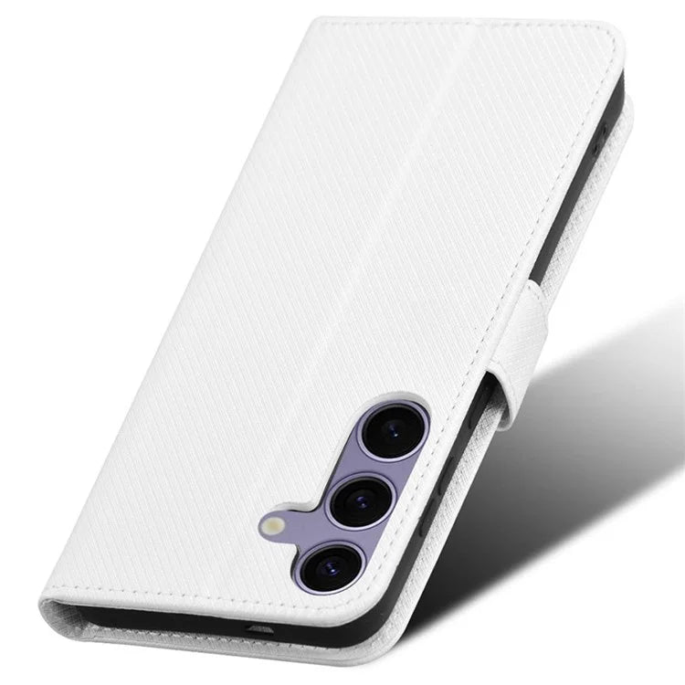 For Samsung Galaxy S24+ Walelt Leather Case Phone Stand Diamond Texture