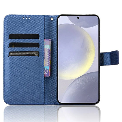 For Samsung Galaxy S24+ Walelt Leather Case Phone Stand Diamond Texture