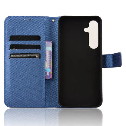 For Samsung Galaxy S24+ Walelt Leather Case Phone Stand Diamond Texture
