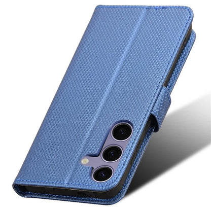 For Samsung Galaxy S24+ Walelt Leather Case Phone Stand Diamond Texture