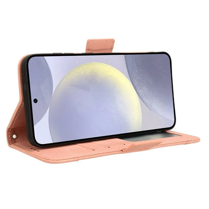 For Samsung Galaxy S24 Leather Phone Case Stand Multiple Card Slots
