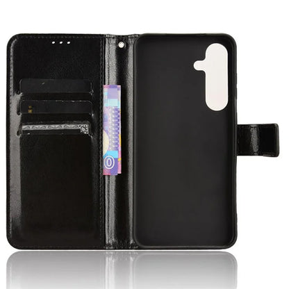 For Samsung Galaxy S24 Leather Case Phone Wallet Crazy Horse Pattern