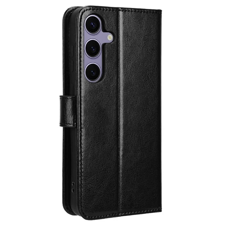 For Samsung Galaxy S24 Leather Case Phone Wallet Crazy Horse Pattern