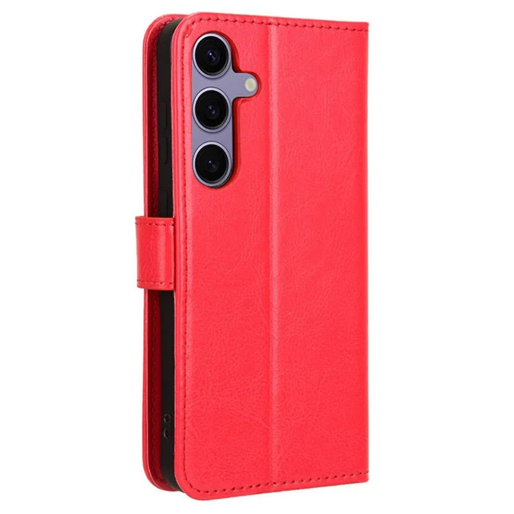 For Samsung Galaxy S24 Leather Case Phone Wallet Crazy Horse Pattern