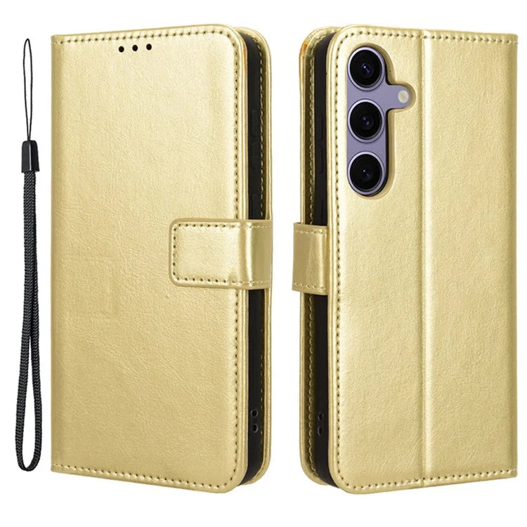 For Samsung Galaxy S24 Leather Case Phone Wallet Crazy Horse Pattern