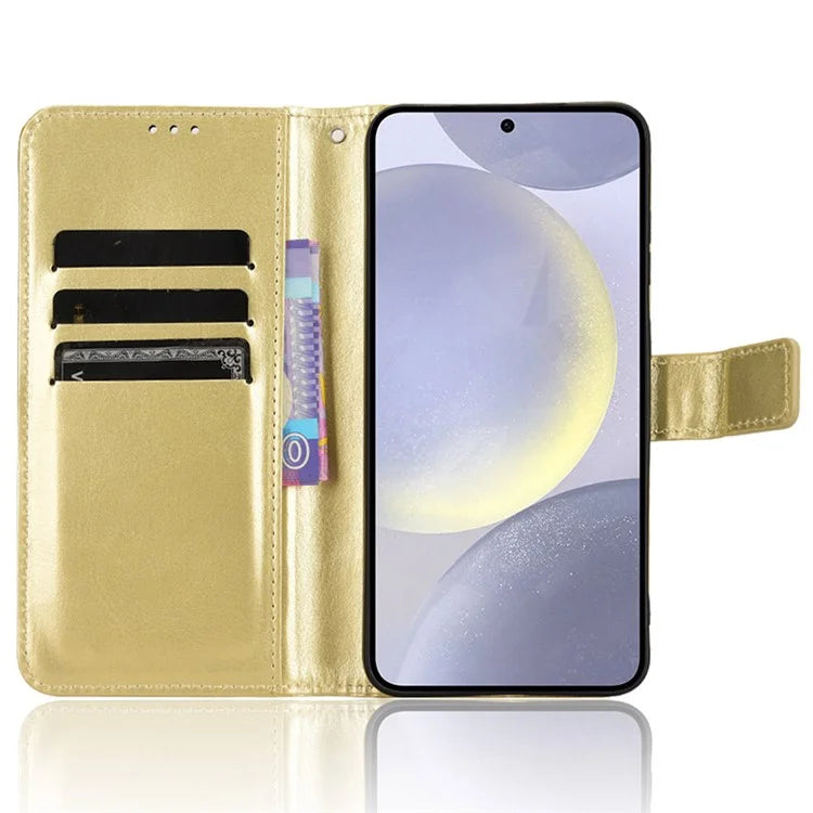 For Samsung Galaxy S24 Leather Case Phone Wallet Crazy Horse Pattern
