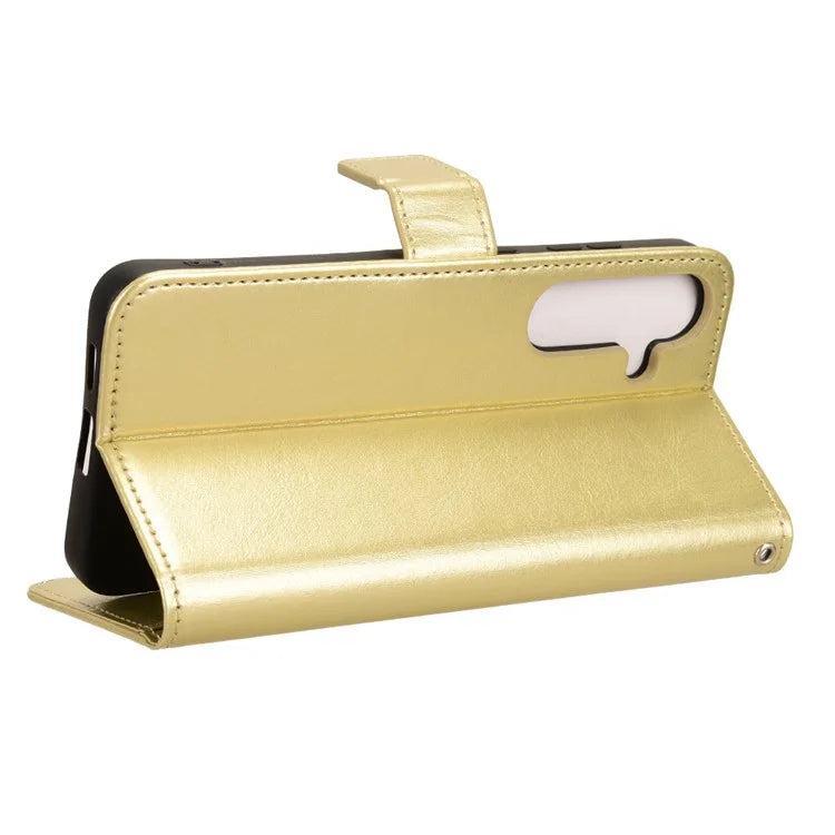 For Samsung Galaxy S24 Leather Case Phone Wallet Crazy Horse Pattern