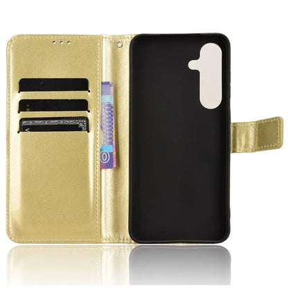 For Samsung Galaxy S24 Leather Case Phone Wallet Crazy Horse Pattern