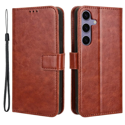 For Samsung Galaxy S24 Leather Case Phone Wallet Crazy Horse Pattern