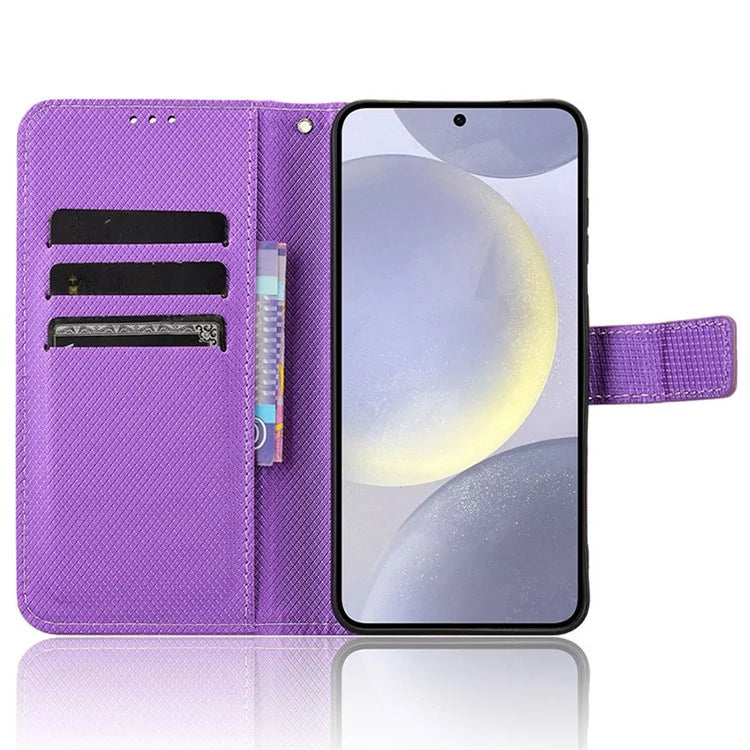 For Samsung Galaxy S24 Diamond Texture Leather Case Phone Wallet Stand