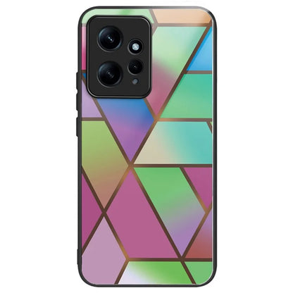For Xiaomi Redmi Note 12 4G Tempered Glass+PC+TPU Phone Case Marble Pattern Printing