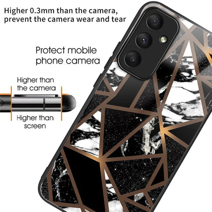 For Samsung Galaxy A35 5G Tempered Glass Back Phone Case Marble Pattern Printing