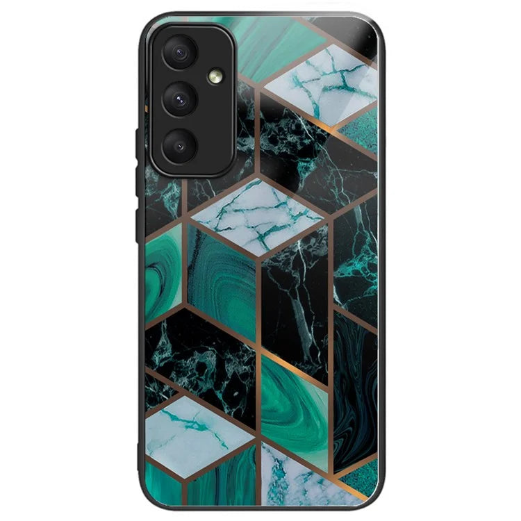 For Samsung Galaxy A35 5G Tempered Glass Back Phone Case Marble Pattern Printing