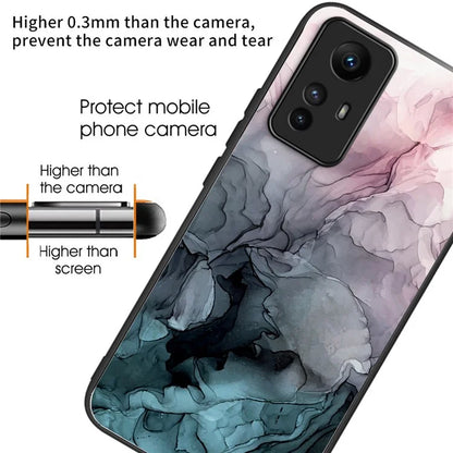 For Xiaomi Redmi Note 12S 4G Phone Case TPU Frame Tempered Glass+PC Back Cover