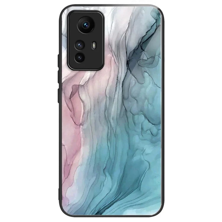 For Xiaomi Redmi Note 12S 4G Phone Case TPU Frame Tempered Glass+PC Back Cover