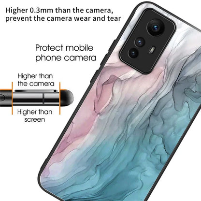 For Xiaomi Redmi Note 12S 4G Phone Case TPU Frame Tempered Glass+PC Back Cover