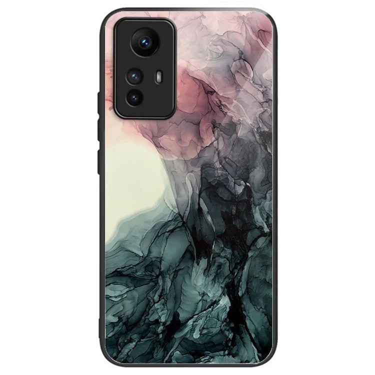 For Xiaomi Redmi Note 12S 4G Phone Case TPU Frame Tempered Glass+PC Back Cover