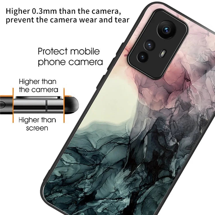 For Xiaomi Redmi Note 12S 4G Phone Case TPU Frame Tempered Glass+PC Back Cover