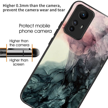 For Xiaomi Redmi Note 12S 4G Phone Case TPU Frame Tempered Glass+PC Back Cover