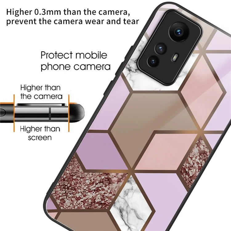 For Xiaomi Redmi Note 12S 4G Phone Case TPU Frame Tempered Glass+PC Back Cover