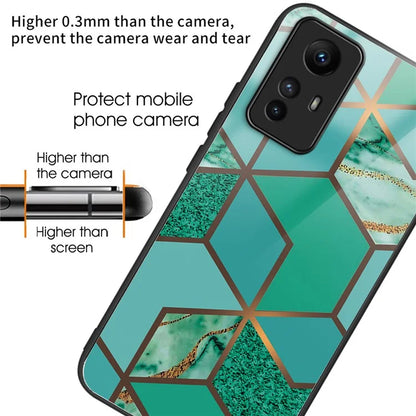 For Xiaomi Redmi Note 12S 4G Phone Case TPU Frame Tempered Glass+PC Back Cover